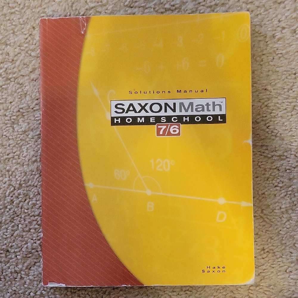 Saxon 7/6 Math Solutions Manual - Fair Condition - Preowned
